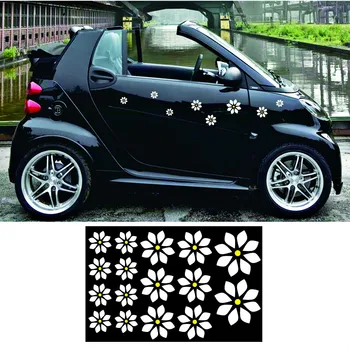 16 çiçekler romantik grafik vinil araba sticker çıkartmaları için fit akıllı kamyon motosiklet kask komik sticker
