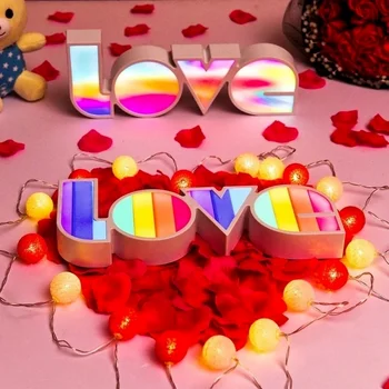 Aşk Neon ışıkları LED mektup aşk şekli itirafı sevgililer Önerisi düğün parti dekorasyon ışıkları pil USB led ışık