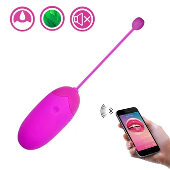 Bluetooth Vibratör Yumurta USB yeniden şarj edilebilir Atlama Yumurta Vibratörler Kadınlar İçin Seks Oyuncakları Kablosuz App Uzaktan Kumanda Titreşimli Vajinal Topları