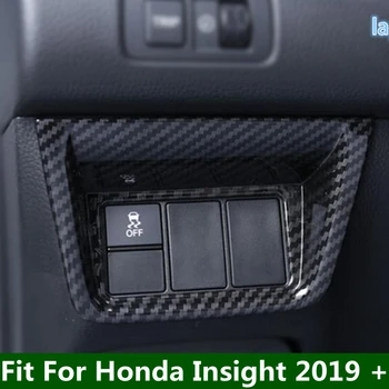 Dashboard Sol Yan Kontrol Düğmesi krom çerçeve Trim 1 Adet Fit Honda Insight 2019 İçin Karbon Fiber Bak / Mat İç Parçaları