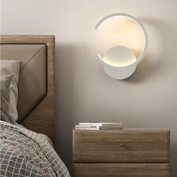 Modern Minimalist Duvar Lambaları Oturma Odası Yatak Odası Başucu Duvar lambası AC90V-260V LED Kapalı siyah beyaz Koridor Aydınlatma dekorasyon