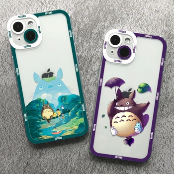 Tonari hiçbir Totoro Telefon Kılıfı İçin iPhone 14 13 12 11 Pro Max Mini XS X XR SE 7 8 Artı Şeffaf Yumuşak Kapak