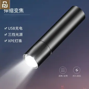 Youpin Güçlü El Feneri Şarj Edilebilir LED el feneri 3 Aydınlatma Modu Su Geçirmez Meşale Teleskopik Açık Zoom Taşınabilir Meşale