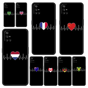 İNGİLTERE Kalp Atışı Bayrağı Çin Aşk Hattı telefon kılıfı İçin OnePlus 10 9 8 7 7T Pro 9RT 9R 8T Nord N100 N200 N10 CE 2 5G Z Yumuşak Siyah Kapak